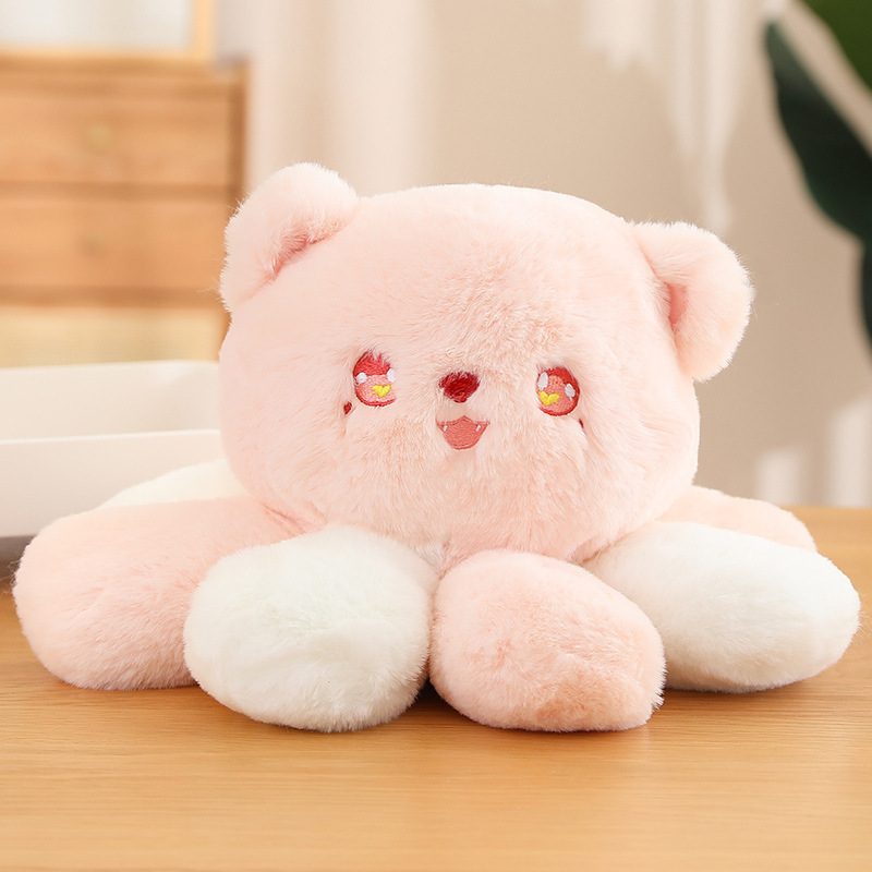 New Arrival Cute Soft Octopus Shaped Grey Green White Pink Black Plush Cat Pillow Toys for Girls