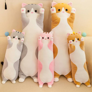 Multi Sizes Cute Soft Long Shaped Stuffed Animal Toys Plush Cat Pillows