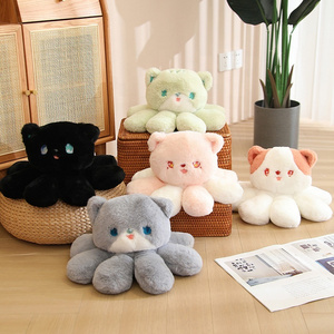 New Arrival Cute Soft Octopus Shaped Grey Green White Pink Black Plush Cat Pillow Toys for Girls