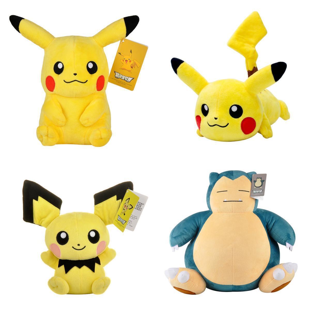 High Quality Famous Popular Anime Cartoon Character Pokemoned Pikachu Plush Toys Wholesale