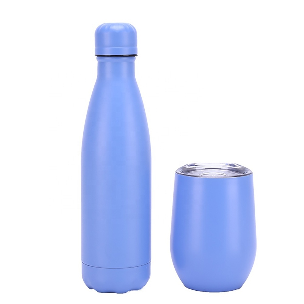 500ml double wall insulated bottle custom cola shaped rubber paint thermos water bottle with carabiner