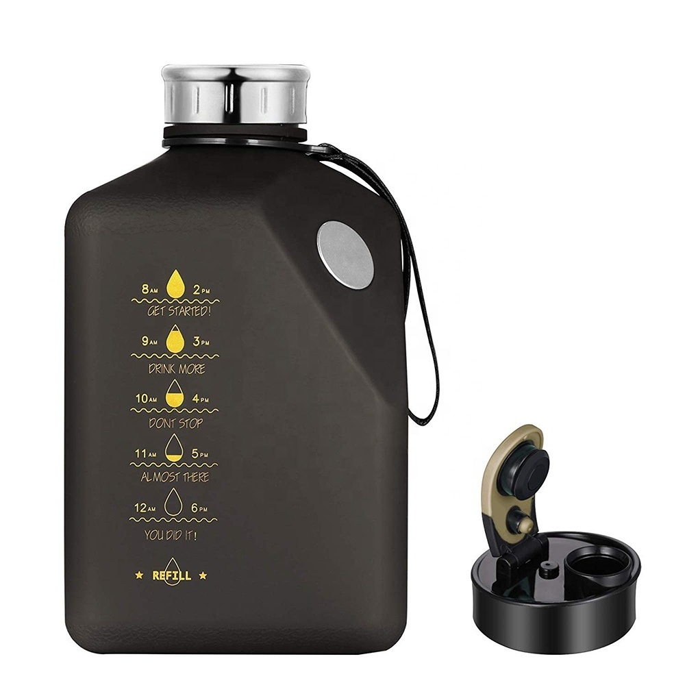 2.7L Large Outdoor Water Jug With Handle Half Gallon Motivational Water Bottle with Magnet Phone Sticker