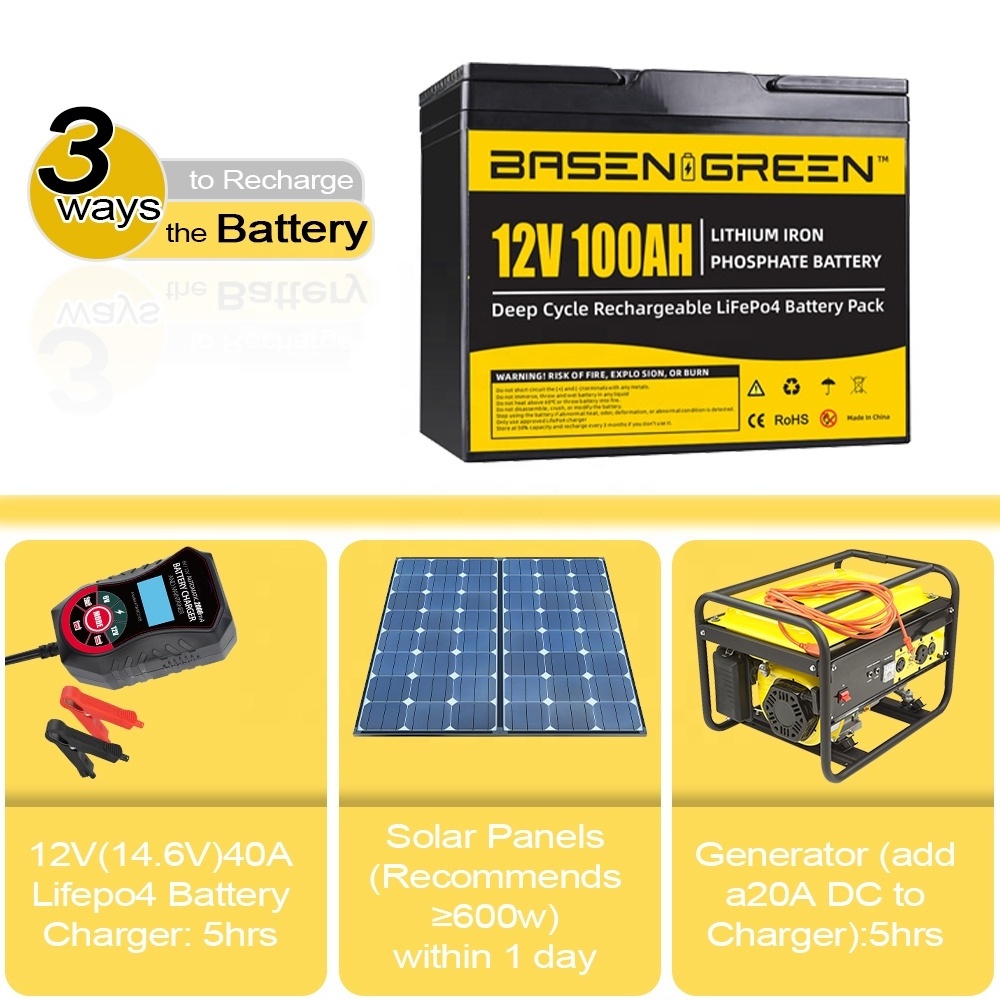 Basen solar energy system 12.8V 100Ah LiFePo4 Battery Pack lifepo4 12V 200ah