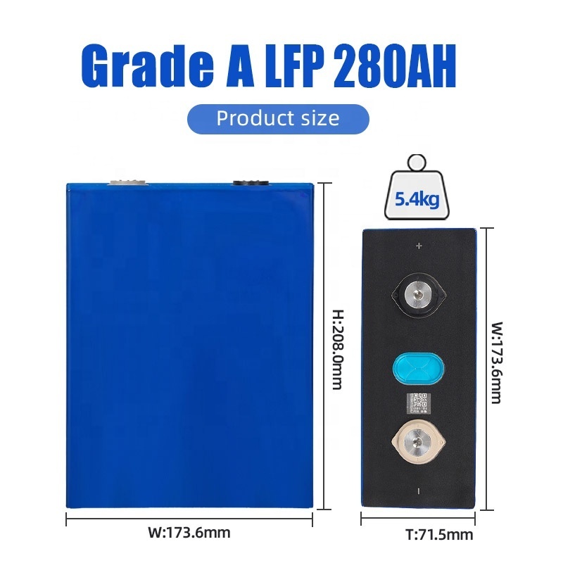 Bateria de litio 3.2V 280Ah Lifepo4 Battery Rechargeable Grade A Lithium Battery Cell 280Ah For Power Solar System