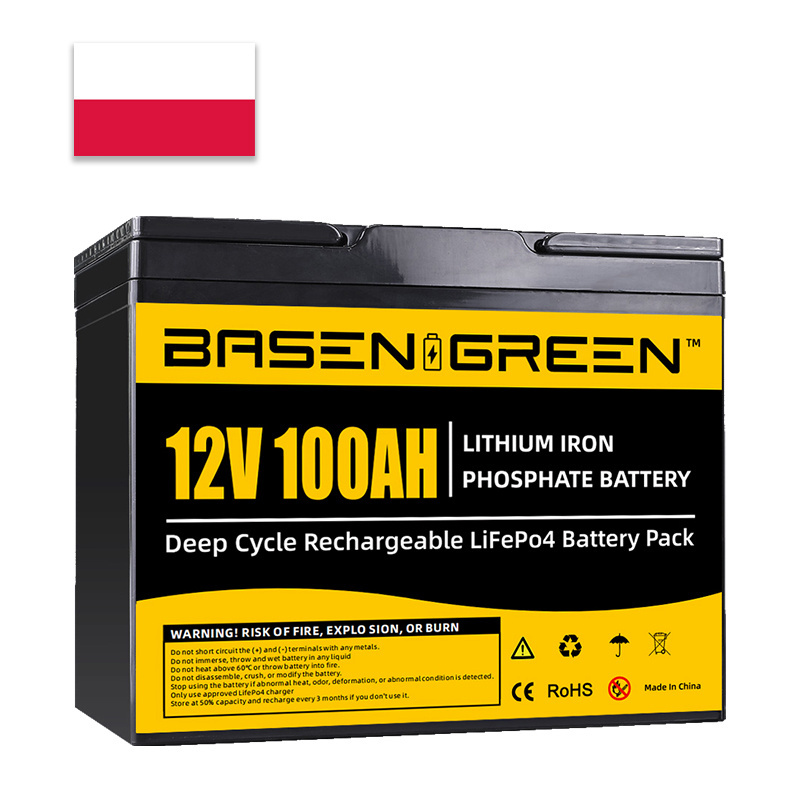 Basen Poland Warehouse 12v 12.8v 100ah Lifepo4 Battery with BT for Camper Caravan Marine