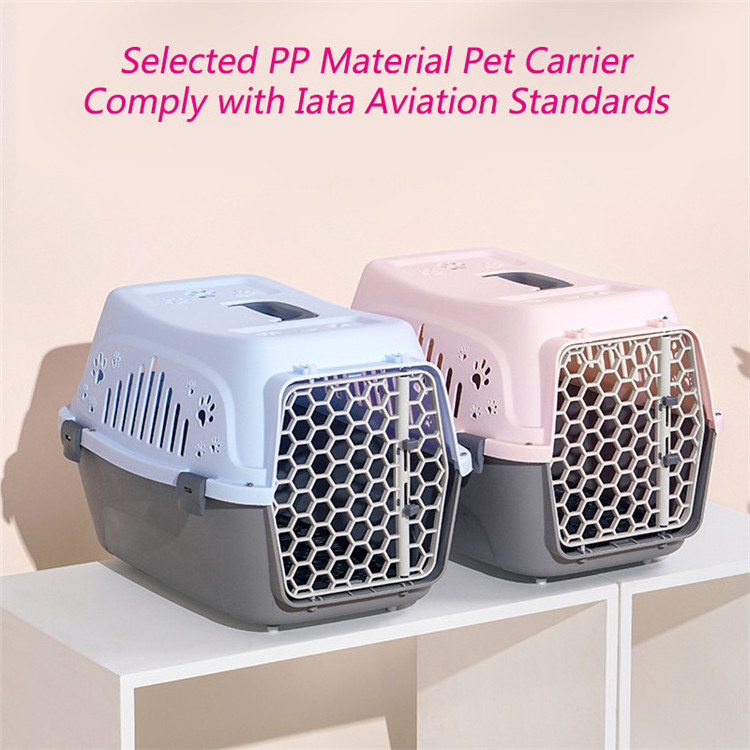 Source Supplies Portable Airline Travel Outdoor Pet Cat Dog Hard-Sided Plastic Carrier for Puppy Dogs Cats Pets