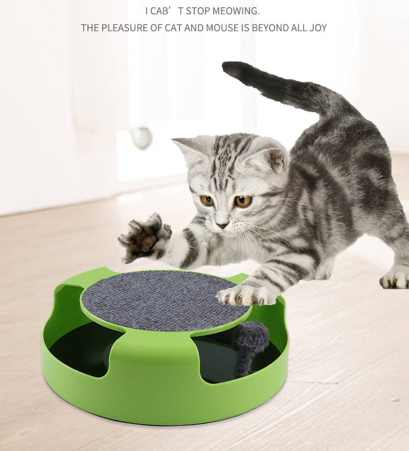 Interactive Cat Toy Mouse Crazy Training Funny Rotating Cat Turntable Toy Catch The Mouse Motion Cat Toy