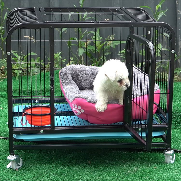 Wholesale Cheap Heavy Duty, Modern Outdoor Portable Black Metal Steel Small Large Pet Kennel Dog Cage Crate for Sale XL XXL XXL/