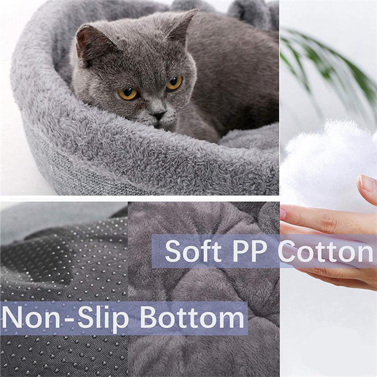 Ultra Soft Short Plush Heart Shaped Comfortable Self Warming Autumn Winter Sleeping Pet Bed