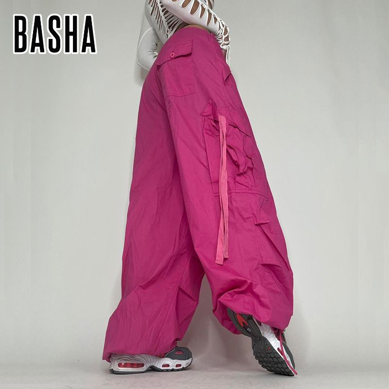 Custom OEM Manufacturer Y2K Vintage Pockets Streetwear Baggy Casual ladies Long Parachute Cargo Pants for Women Trousers