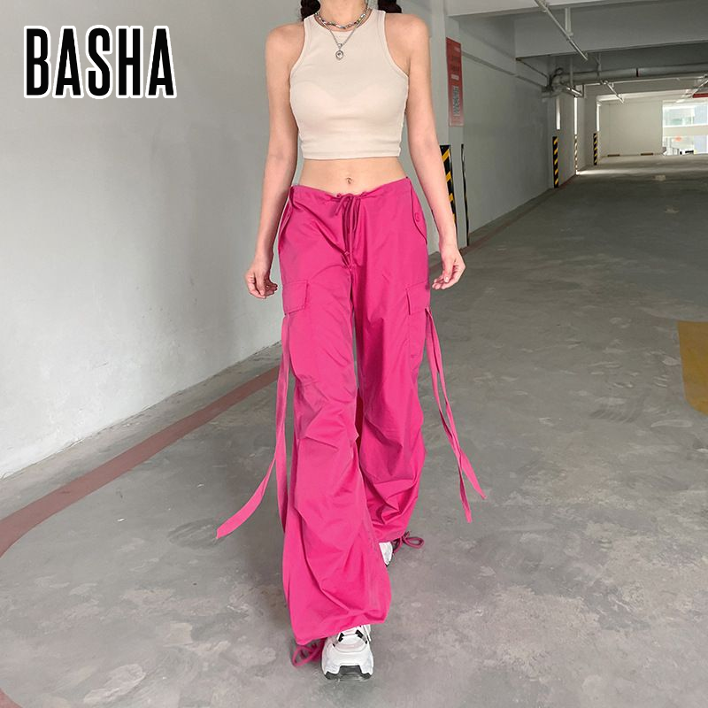 Custom OEM Manufacturer Y2K Vintage Pockets Streetwear Baggy Casual ladies Long Parachute Cargo Pants for Women Trousers