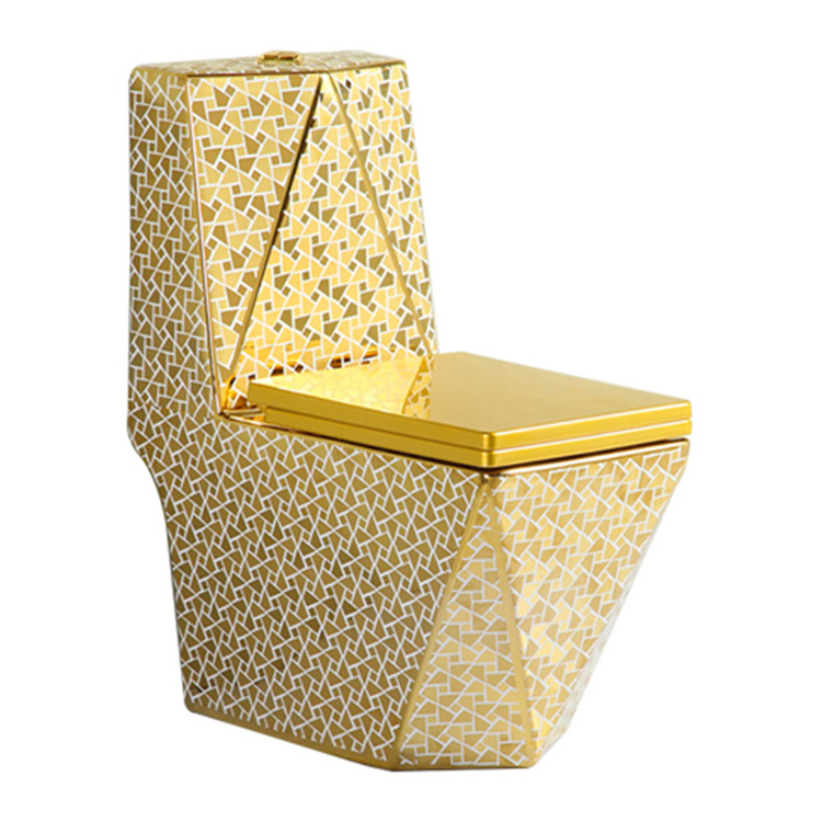 Gold Pattern Commode Toilet Golden Wc One Piece Toilet Commode Gold Toilet