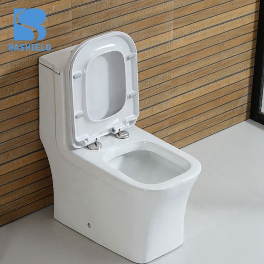 Strong Power Flush Toilet Ceramic Square Washdown One Piece Toilets For Bathroom