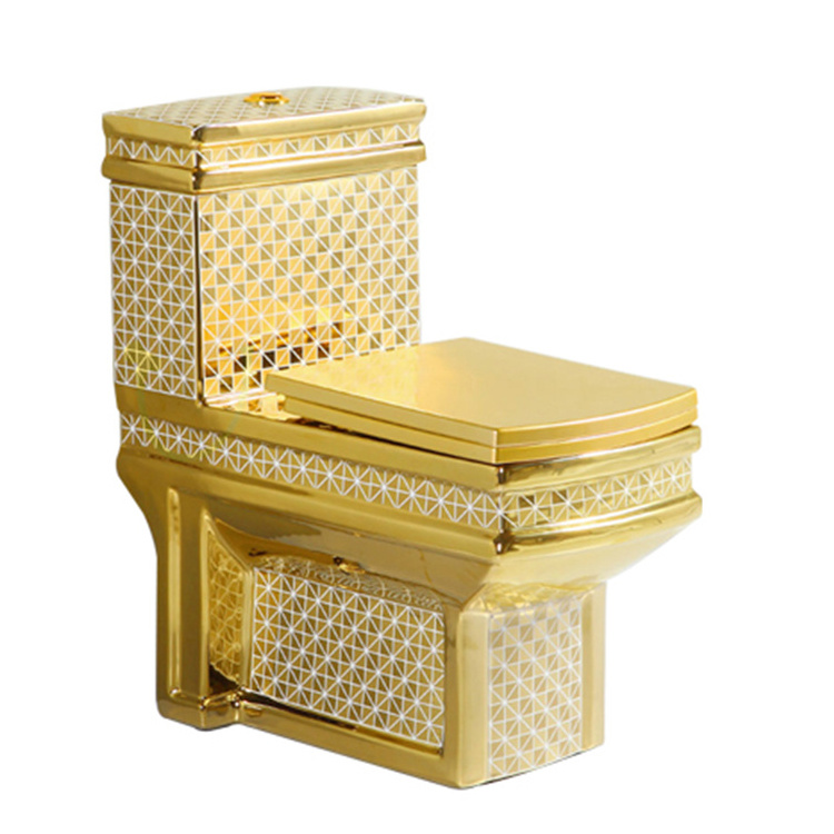 Gold Pattern Commode Toilet Golden Wc One Piece Toilet Commode Gold Toilet