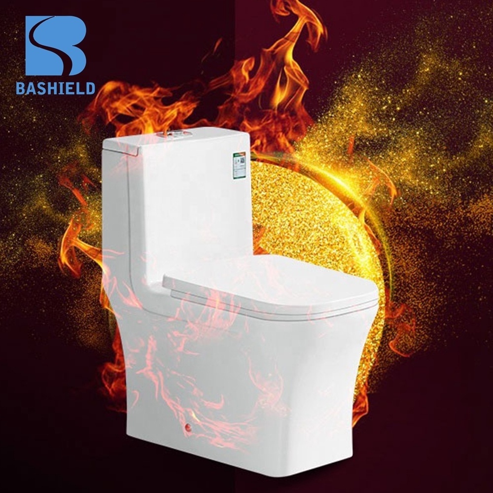 Strong Power Flush Toilet Ceramic Square Washdown One Piece Toilets For Bathroom