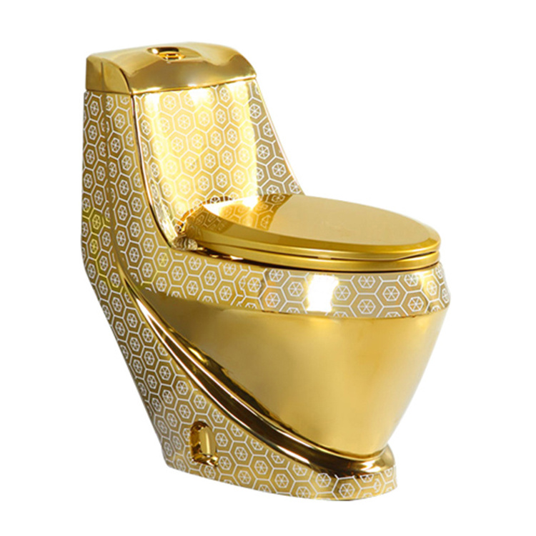 Gold Pattern Commode Toilet Golden Wc One Piece Toilet Commode Gold Toilet