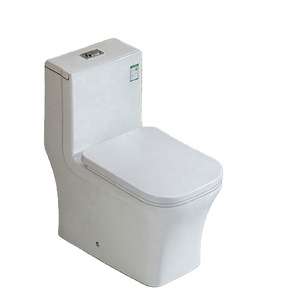 Strong Power Flush Toilet Ceramic Square Washdown One Piece Toilets For Bathroom