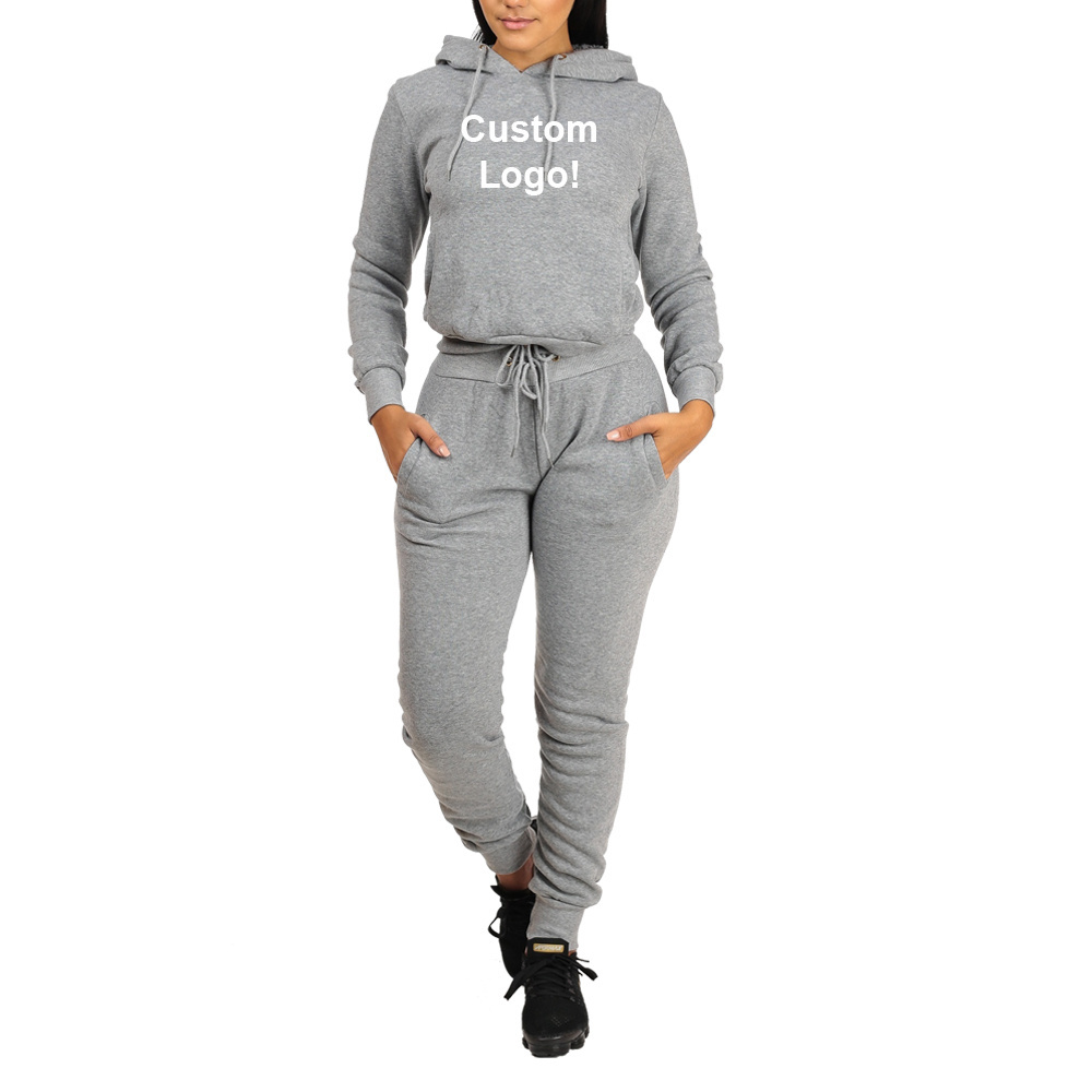 High Quality Women jogging Sports Tracksuits Sets Custom Logo Jogging Suit Workout Plain Tracksuits For Women