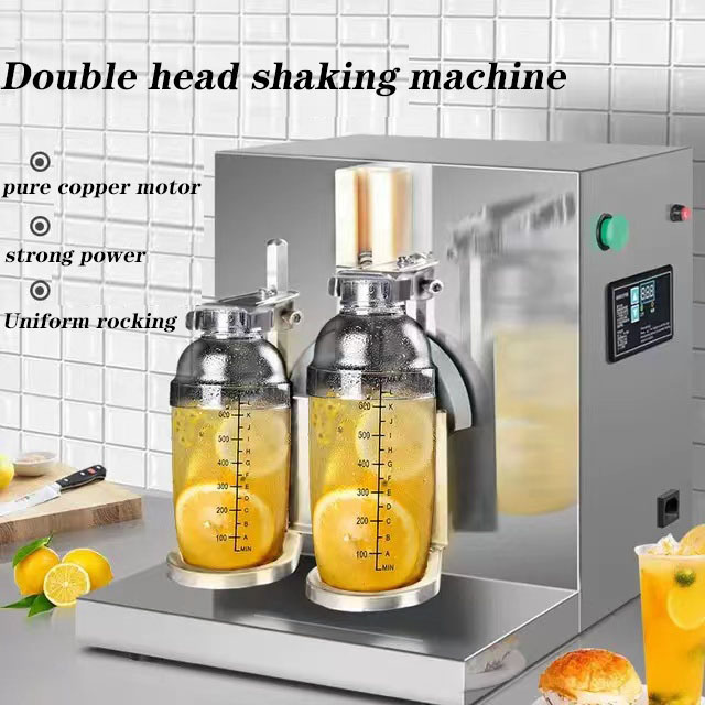 Double-headed timing shaker milk tea shop stainless steel commercial multi-function shaker shaker cup bubble tea shaking machine