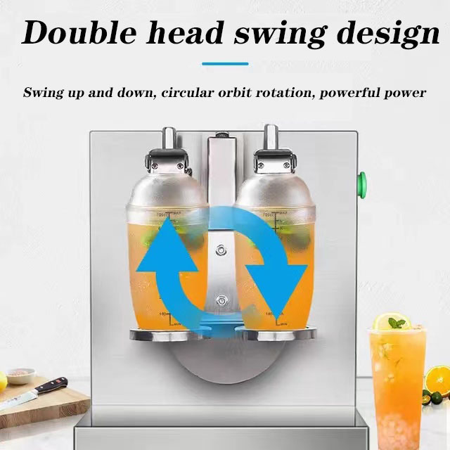 Double-headed timing shaker milk tea shop stainless steel commercial multi-function shaker shaker cup bubble tea shaking machine