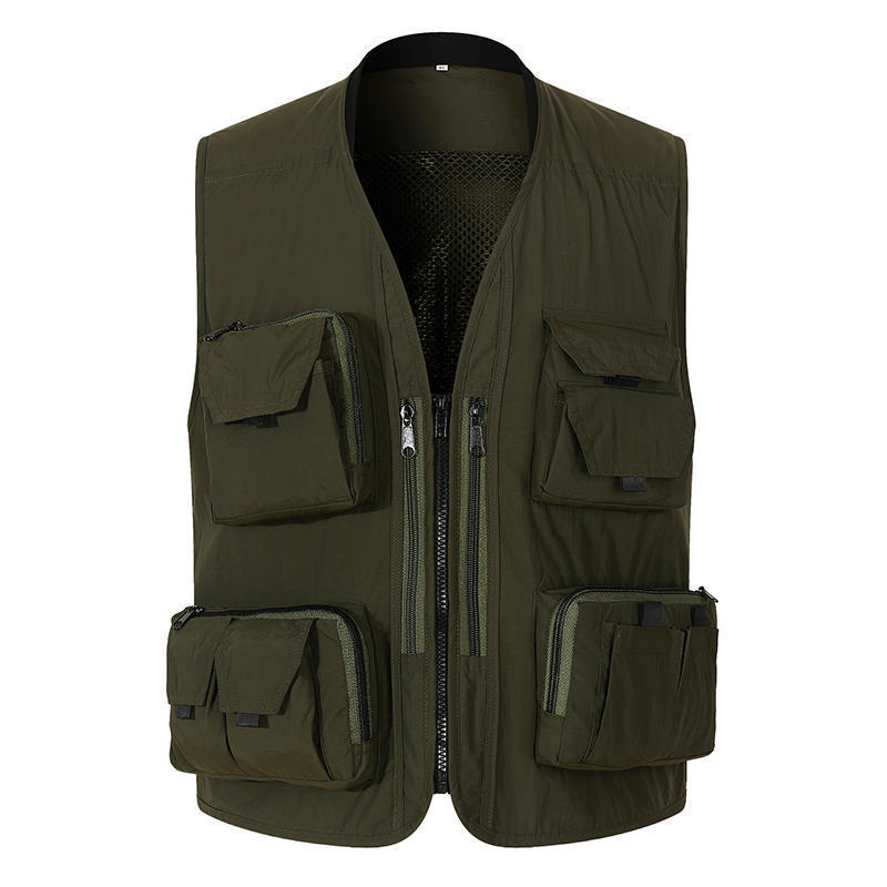 Hommes Veste De Travail Carpenter Work Tool Vests With Pockets Top Men Blue Tactical Vest