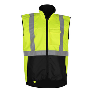 Winter High Vis Safety Work Wear Construction Sleeveless Work Jacket Volunteer Visibility Veste Safety Workwear Vest