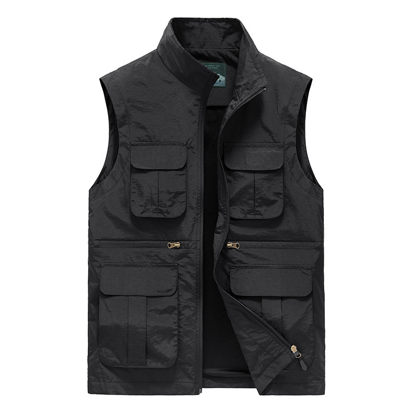 Multiple Pocket Elegant Jacket Vest With Logo Veste Blazers Camping Men'S Vests Waistcoats