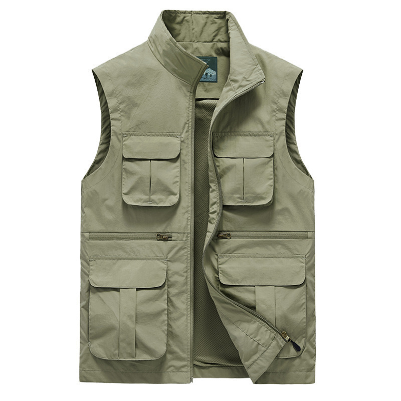 Multiple Pocket Elegant Jacket Vest With Logo Veste Blazers Camping Men'S Vests Waistcoats