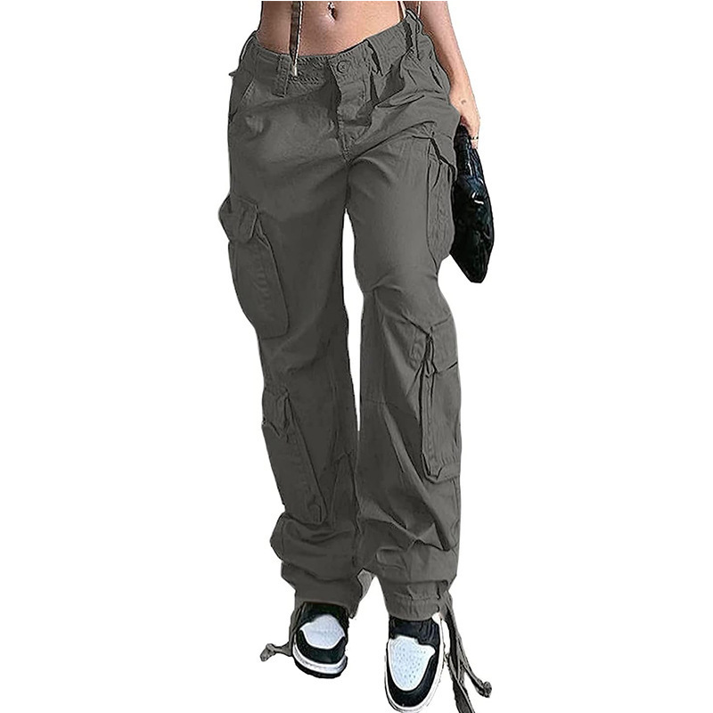 cut and sew y2k blank multi pocket female women's white black custom women ladies cargo pants for women mujer high quality