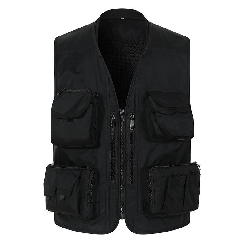 Hommes Veste De Travail Carpenter Work Tool Vests With Pockets Top Men Blue Tactical Vest