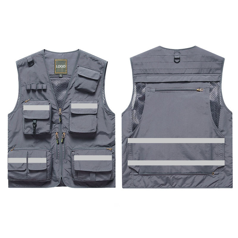 Vestes Pour Hommes Classique Vest Cargo Mens Volunteer Red Tactical Black Reflective Vest