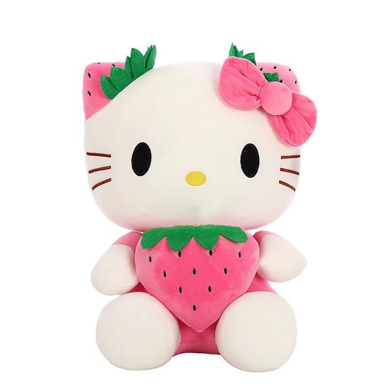 New Arrival Pink Helloed a Kitty Plush Strawberry Kitty Plush Toys Stuffed Animal