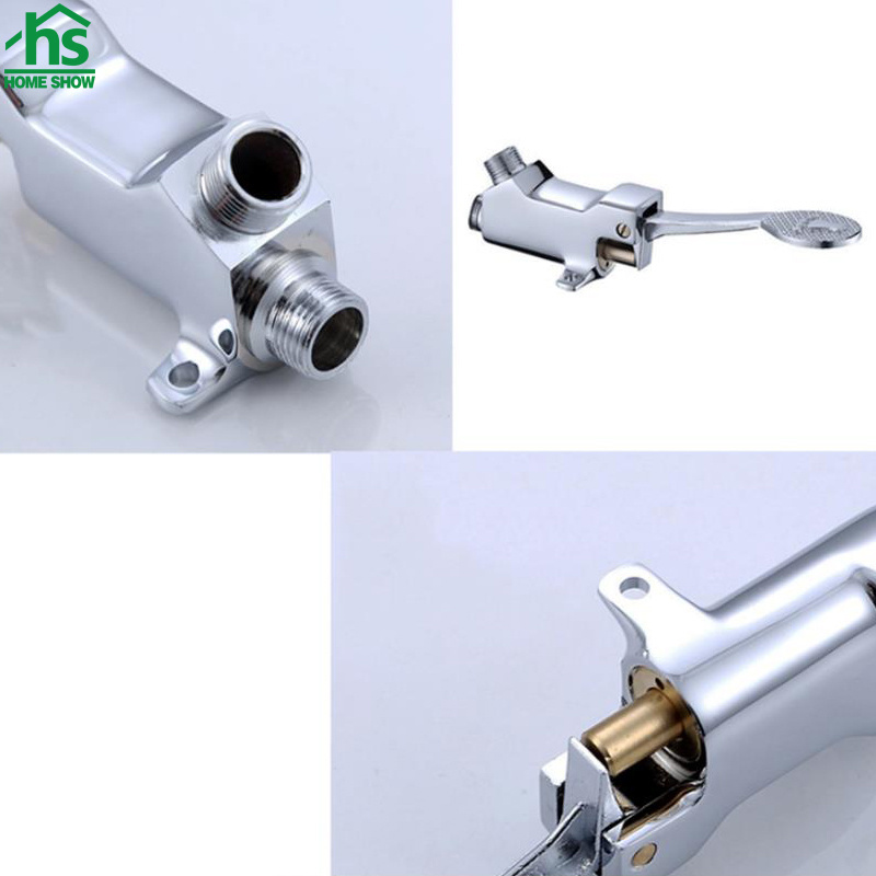 Polished Chrome Foot Control Faucet for Basin Brass Material  Water Tap Sink Faucet Foot Operated Basin Faucet