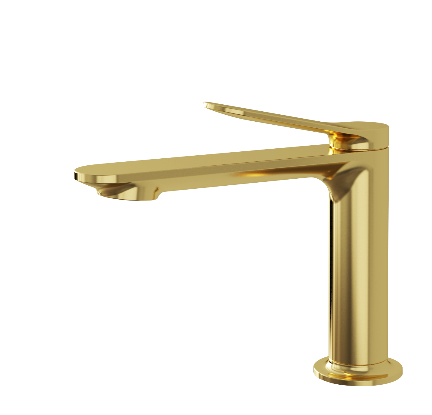 Factory Direct Supply Long Neck Bathroom Taps Brushed Brass Gold Colour Single Level Basin Mixer Faucet