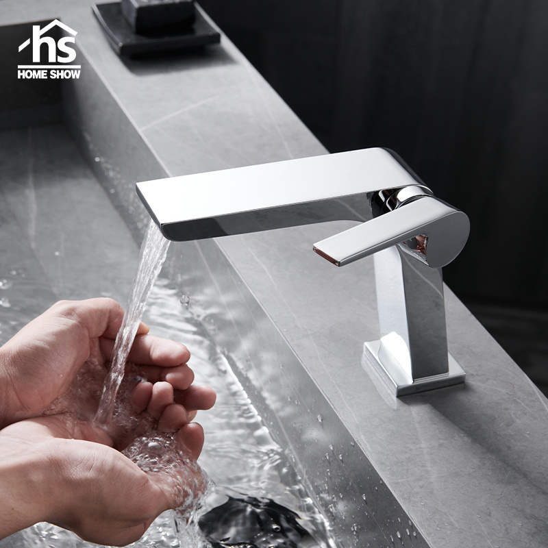 Lead Free Brass Wash Face Bathroom Sink Faucets PVD Mixer Basin Mixer Anti-Scratch Water Tap Chrome Basin Faucets