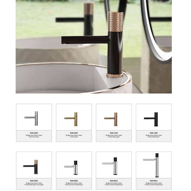 Waterfall Cold and Hot Water Mixer Bathroom Sink Mixer Brass Black Rose Gold Basin Tap Modern Contemporary Ceramic Basin Faucets