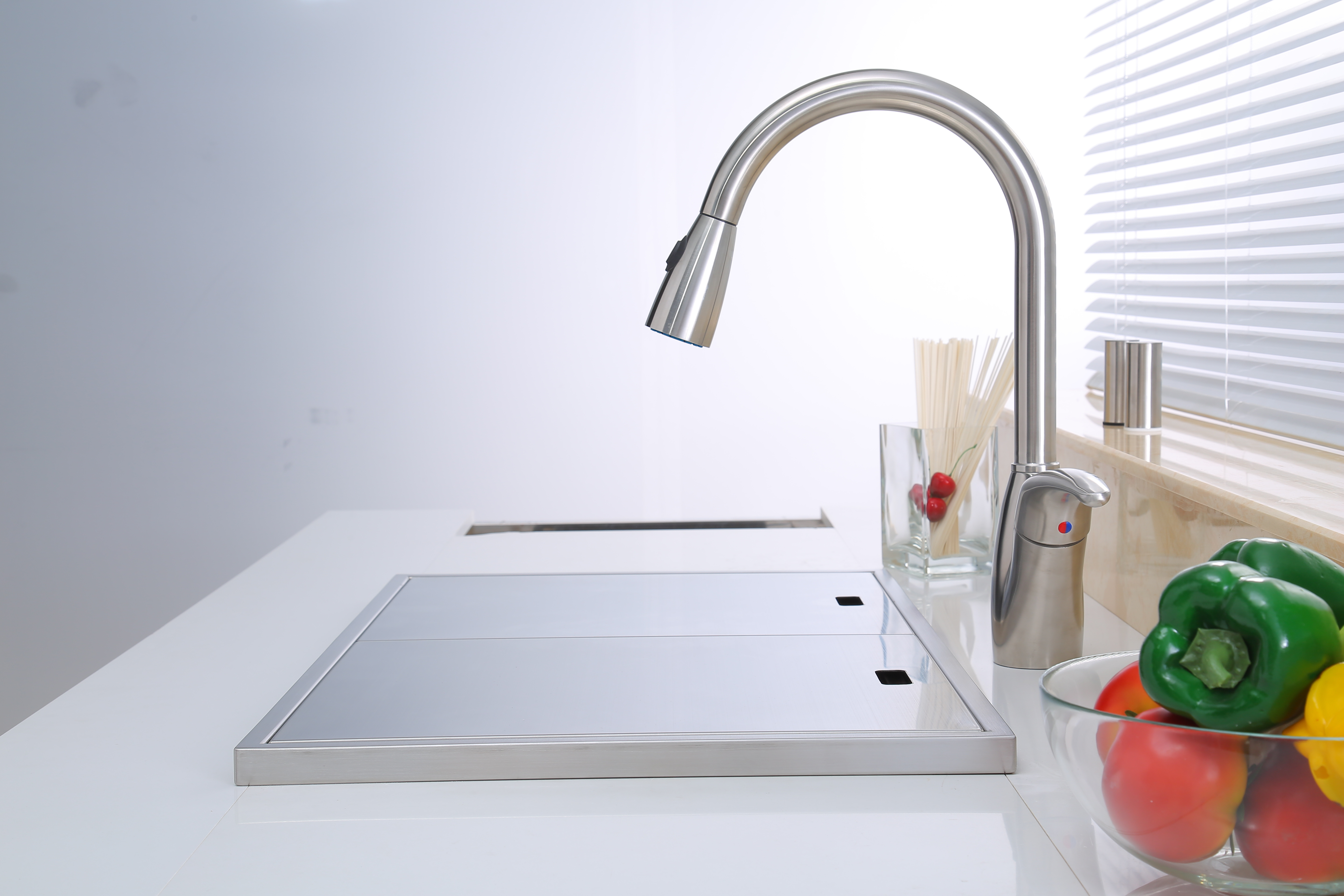 Smart Waterfall Kitchen Sink 304 Stainless Steel Sink Large Single Slot Sink With Waterfall Faucet