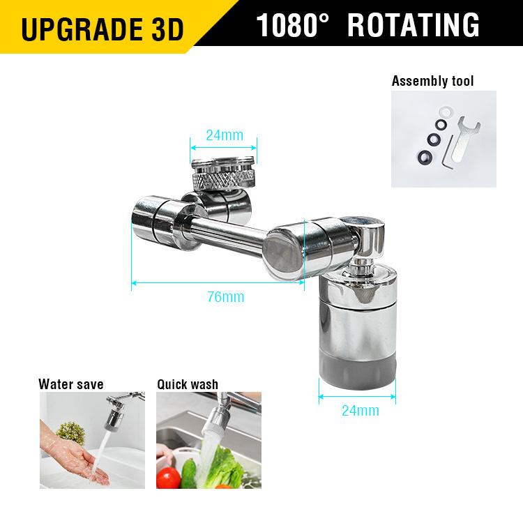 Universal Robotic Arm Swivel Extension Faucet Aerator