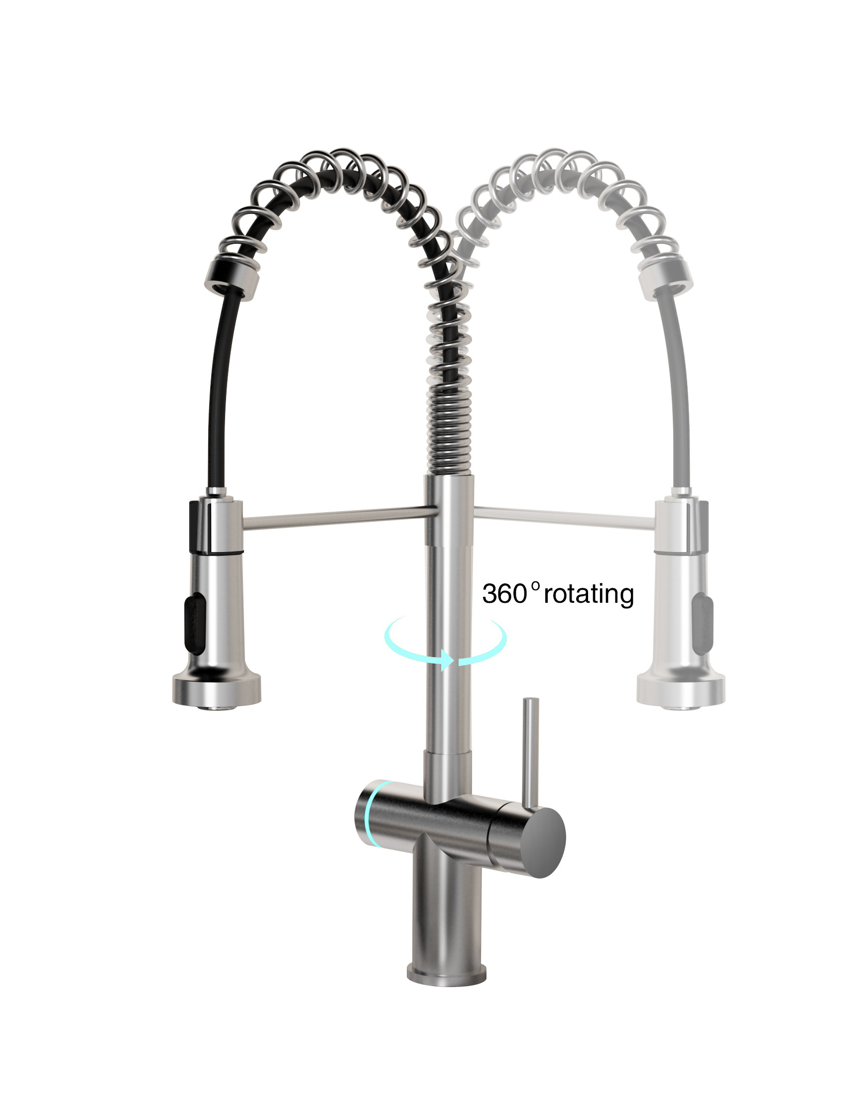 Manufacturers hot selling 304 stainless steel sensor control touchless faucets tap single hole pull out kitchen faucet