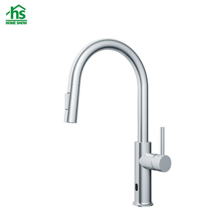 High Quality Durable SUS Material Brushed Gold Pull Down Kitchen Faucet