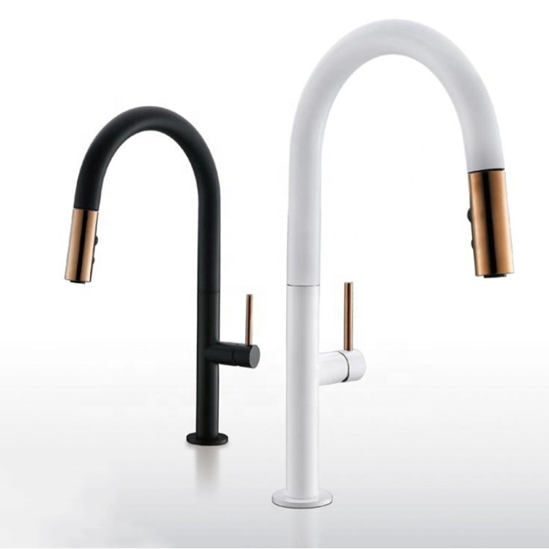 Hot sale flexible sink faucet white and chrome silicon kitchen mixer