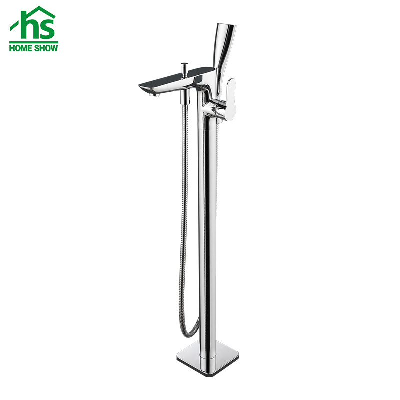 High Quality Floor Mounted  black gold bath shower faucet freestanding bathtub mixerr