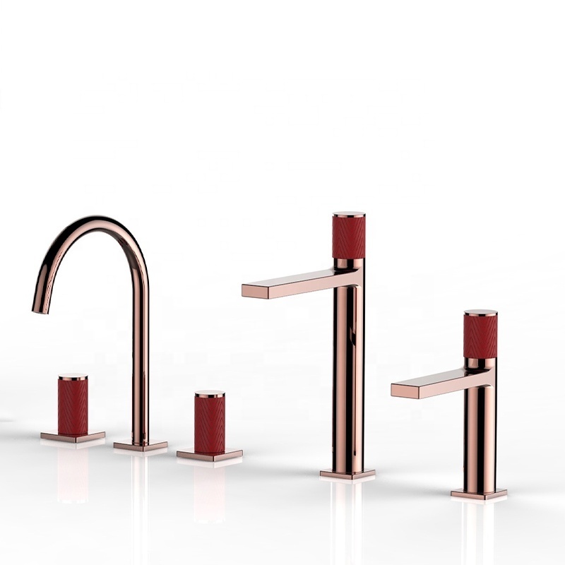 Fashion Design Factory OEM Rose Gold Single Handle Basin Mixer Faucet for Bathroom