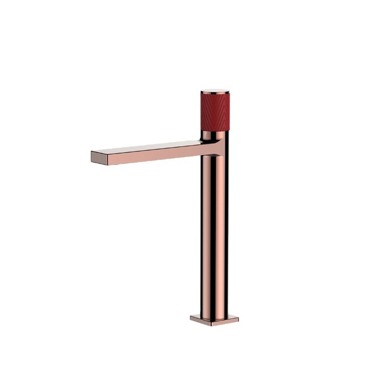 Fashion Design Factory OEM Rose Gold Single Handle Basin Mixer Faucet for Bathroom