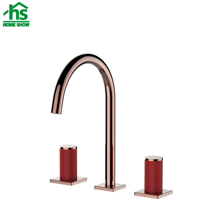 Fashion Design Factory OEM Rose Gold Single Handle Basin Mixer Faucet for Bathroom