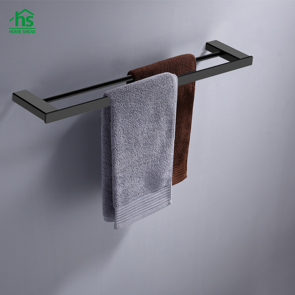 High Quality 304 Stainless Steel Bathroom Accessories Set Matte Black Factory Modern for Hotel Brushed Bathroom Hardware