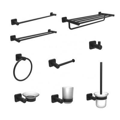 Stainless Steel Bathroom Accessories Set Black Toilet Accessories Shower Fittings