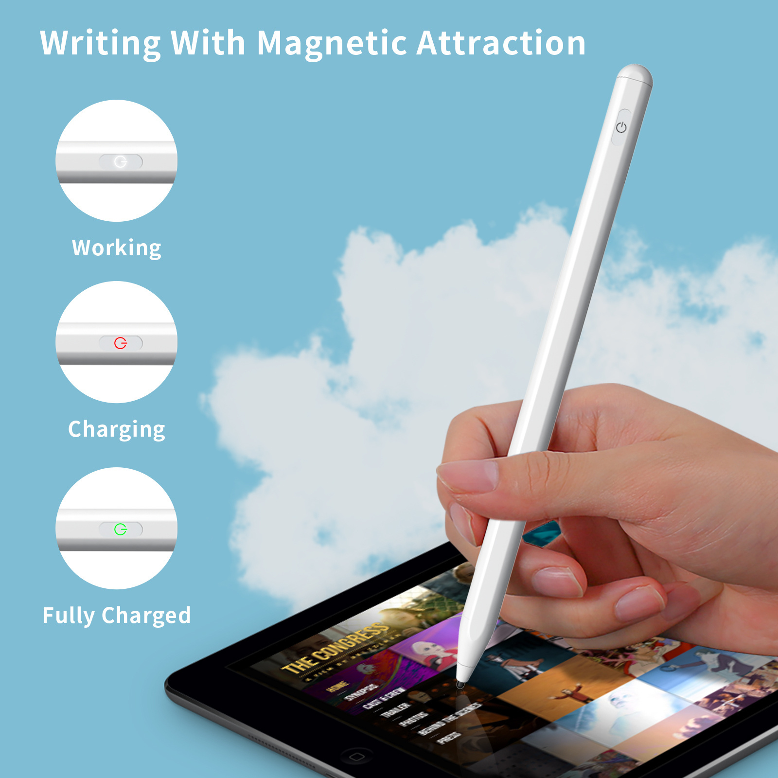 best selling BASIX P3 active stylus universal for Android and IOS capacitive metal touch screen pen touch pen