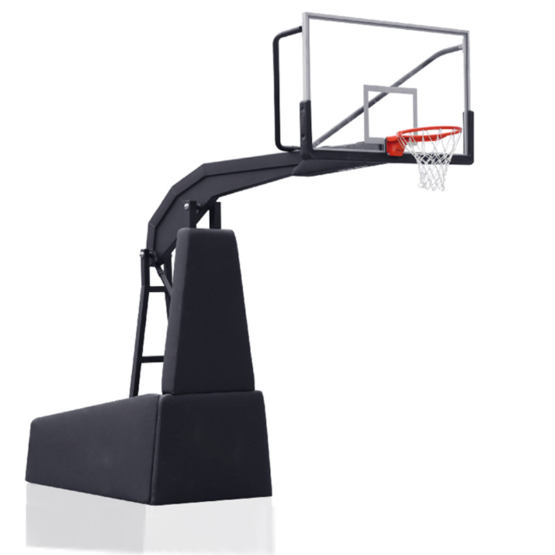 QuickdunK Highly Quality Basketball Stand Professional Basketball Backstop with Fiberglass Basketball Backboard