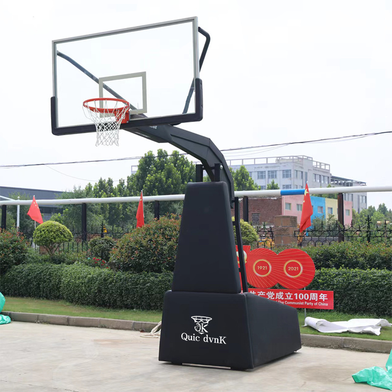 QuickdunK Highly Quality Basketball Stand Professional Basketball Backstop with Fiberglass Basketball Backboard